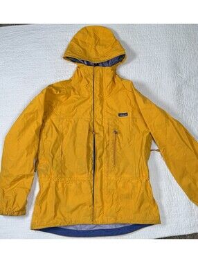 Patagonia Glade Runner H2No Shell Rain Jacket Women’s M Yellow Hiking Hooded
